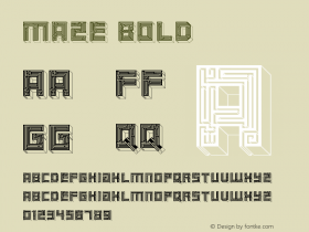 Maze Bold Version 1.0 Font Sample