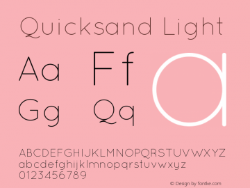 Quicksand Light Version 001.001 Font Sample