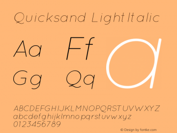 Quicksand LightItalic Version 001.001图片样张