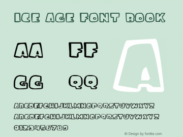 ice age font Book Version 1.00 May 9, 2009, in Font Sample