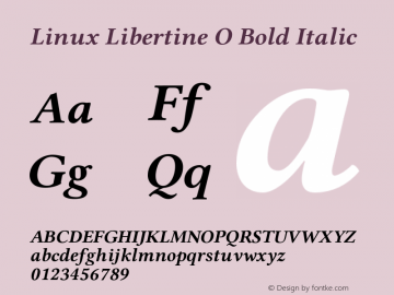 Linux Libertine O Bold Italic Version 5.1.8 Font Sample