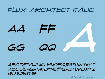 Flux Architect Italic Version 1.00 September 23, 2 Font Sample