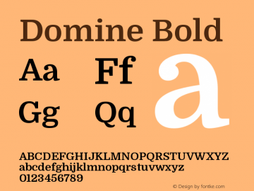 Domine Bold Version 1.000; ttfautohint (图片样张