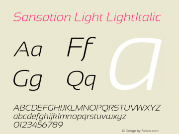 Sansation Light LightItalic Version 1.301 Font Sample