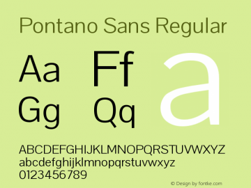 Pontano Sans Regular Version 1.001 Font Sample