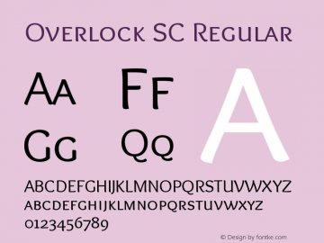 Overlock SC Regular Version 1.001 Font Sample