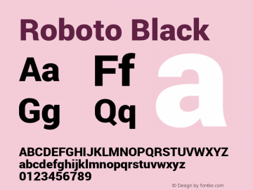 Roboto Black Version 1.100140; 2013图片样张