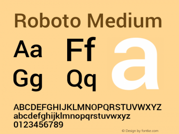 Roboto Medium Version 1.100140; 2013图片样张