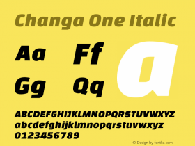 Changa One Italic Version 1.003图片样张