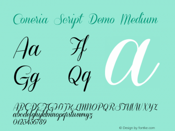 Coneria Script Demo Medium Version 1.000 Font Sample