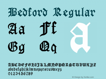 Bedford Regular Unknown Font Sample