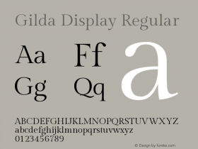 Gilda Display Regular Version 1.001图片样张