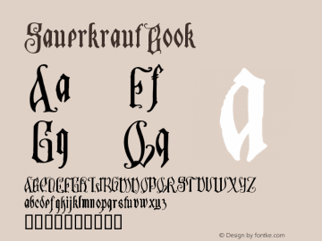 Sauerkraut Book Version Macromedia Fontograp Font Sample