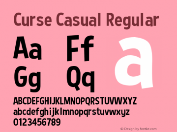 Curse Casual Font Curse Casual Regular Font Cursecasualregular