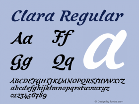 Clara Regular Version 1.002 Font Sample