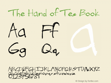 The Hand of Tes Book Version 1.00 August 15, 2012 Font Sample