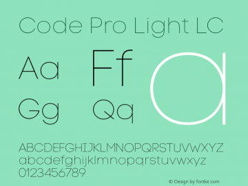 Code Pro Light LC Version 1.003 Font Sample