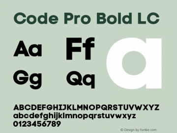 Code Pro Bold LC Version 1.003 Font Sample