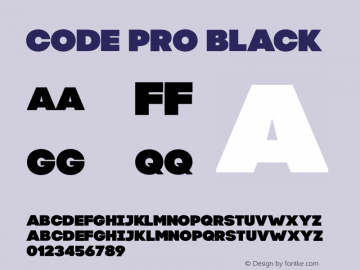 Code Pro Black 1.000 Font Sample