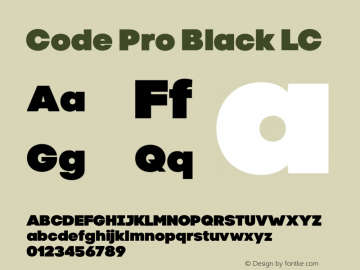 Code Pro Black LC 1.000 Font Sample