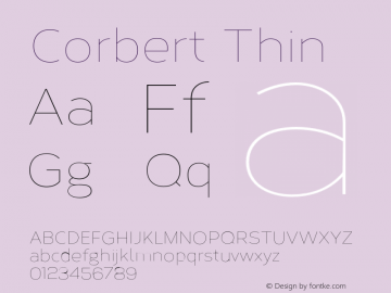 Corbert Thin Version 1.001;PS 001.001;hotconv 1.0.70;makeotf.lib2.5.58329图片样张