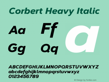 Corbert Heavy Italic Version 1.001;PS 001.001;hotconv 1.0.70;makeotf.lib2.5.58329图片样张