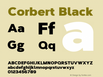 Corbert Black Version 1.001;PS 001.001;hotconv 1.0.70;makeotf.lib2.5.58329图片样张