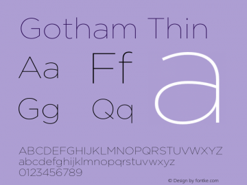 Gotham Thin Version 001.000图片样张