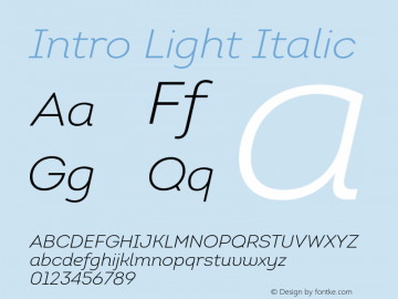 Intro Light Italic Version 1.000;PS 001.001;hotconv 1.0.56图片样张