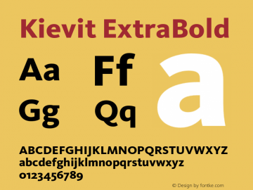 Kievit ExtraBold Version 7.460;PS 7.046;hotconv 1.0.38 Font Sample