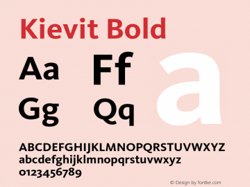 Kievit Bold Version 7.460;PS 7.046;hotconv 1.0.38 Font Sample