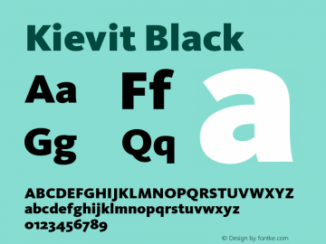 Kievit Black Version 7.460;PS 7.046;hotconv 1.0.38 Font Sample