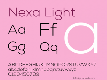 Nexa Light Version 001.001 Font Sample
