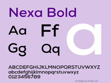 Nexa Bold Version 001.001 Font Sample