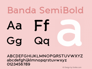 Banda SemiBold Version 1.000 2011 initial release图片样张