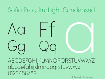 Sofia Pro UltraLight Condensed Version 2.000图片样张