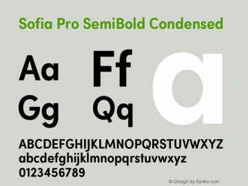 Sofia Pro SemiBold Condensed Version 2.000 Font Sample