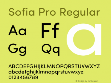 Sofia Pro Regular Version 2.000 Font Sample