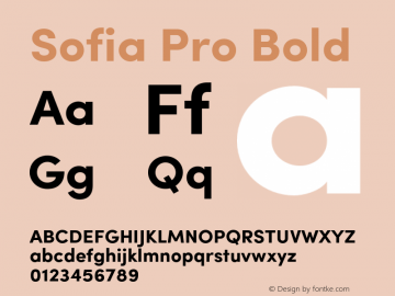 Sofia Pro Bold Version 2.000 Font Sample
