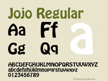 Jojo Regular Converted from C:\1A\jo______.TF1 by ALLTYPE图片样张