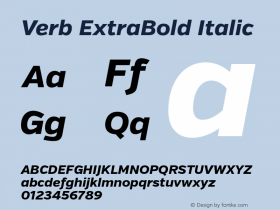 Verb ExtraBold Italic Version 2.000图片样张