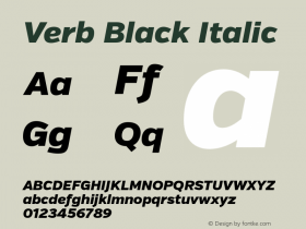 Verb Black Italic Version 2.000图片样张