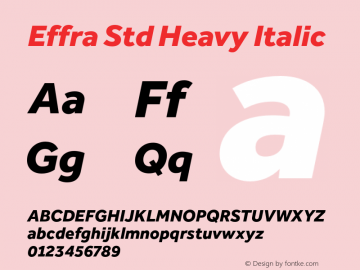 Effra Std Heavy Italic Version 1.010图片样张