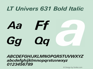 LT Univers 631 Bold Italic Version 1.00图片样张