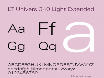LT Univers 340 Light Extended Version 1.00图片样张