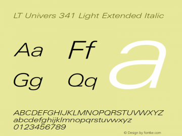LT Univers 341 Light Extended Italic Version 1.00图片样张
