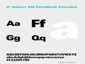 LT Univers 940 ExtraBlack Extended Version 2.00 Font Sample