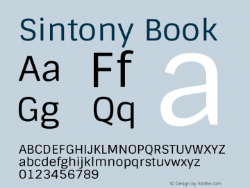 Sintony Book Version 001.001 Font Sample
