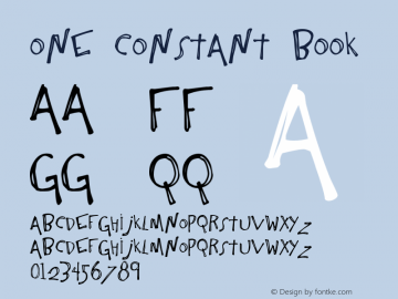 One Constant Book Version Frog: Version 1.0 (7 Font Sample