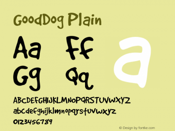 GoodDog Plain Version 001.000 Font Sample